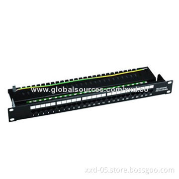 24-port RJ45 Cat6 UTP Modular Patch Panel with 1.5A Current Rating